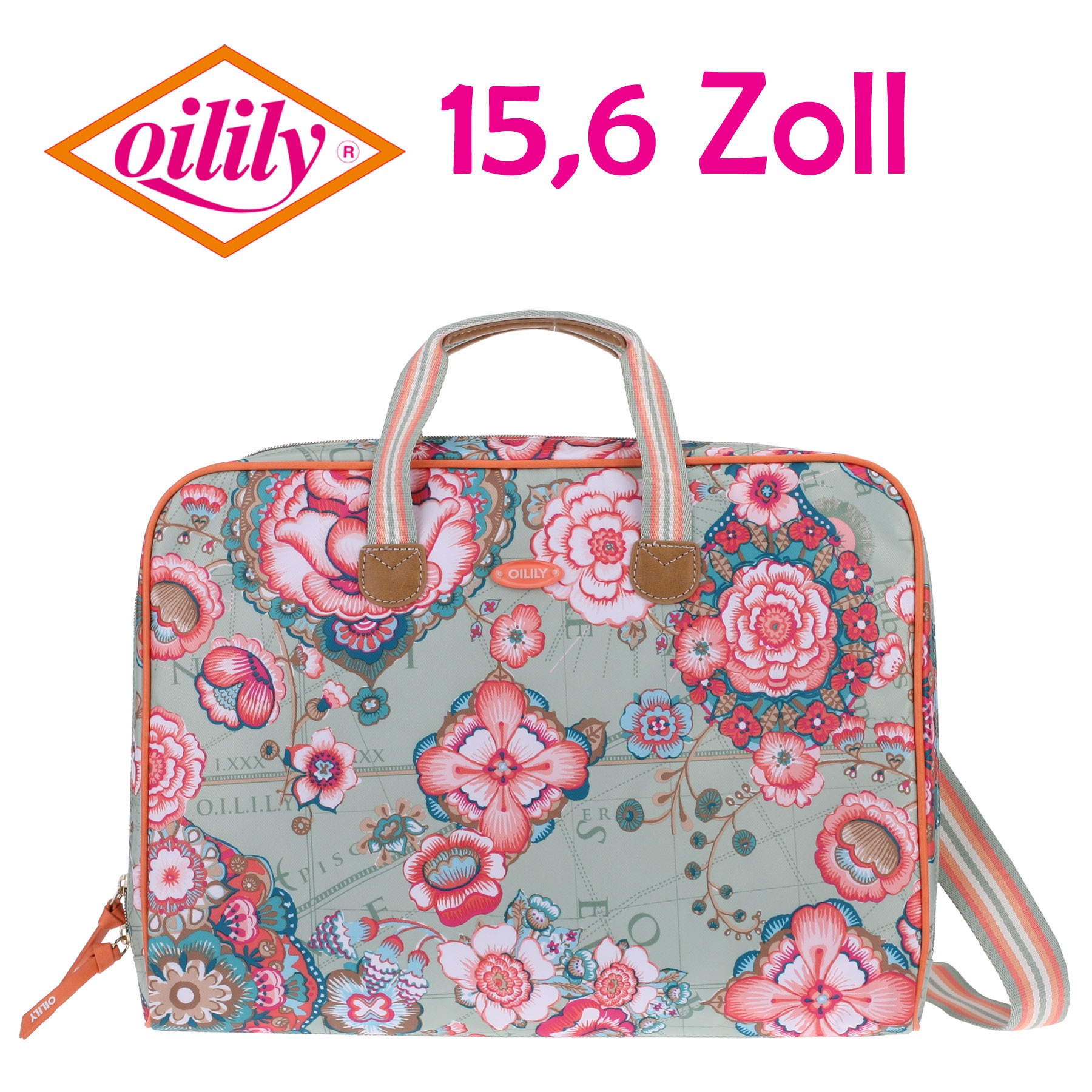 Oilily Laptoptasche Laptop Bag 15,6 Zoll Fantasy Flora Pistachio | eBay