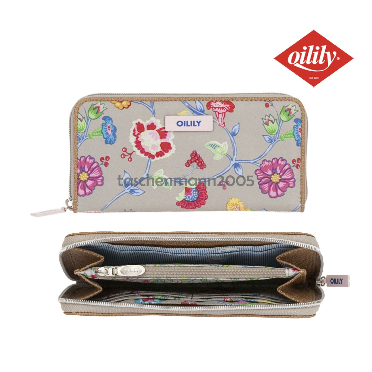 Oilily Geldbörse Travel Wallet Classic Ivy Caffe Latte