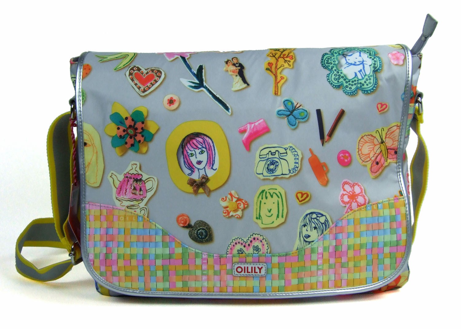 Oilily Stationery Schultertasche MESSENGER Grau