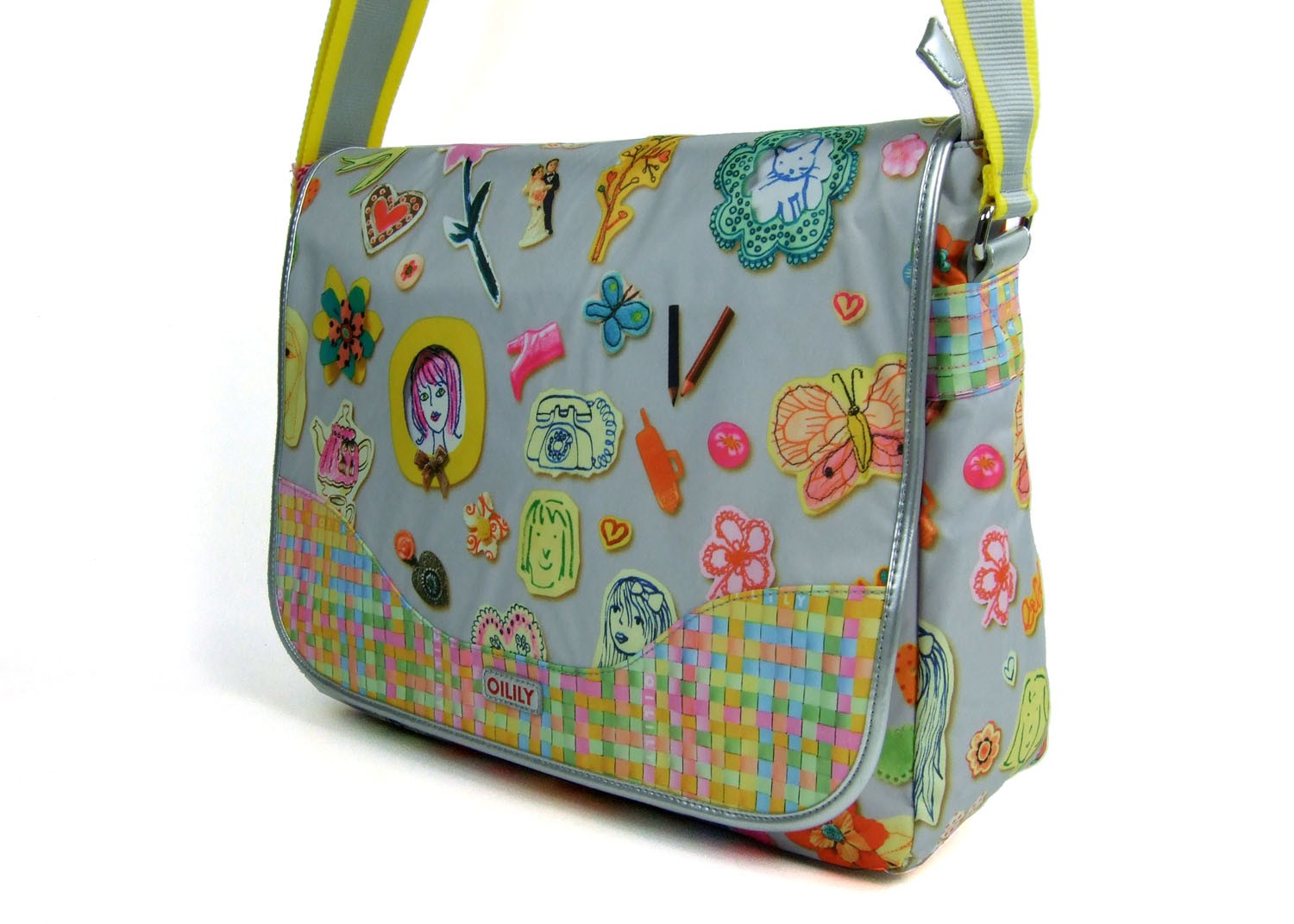 Oilily Stationery Schultertasche MESSENGER Grau